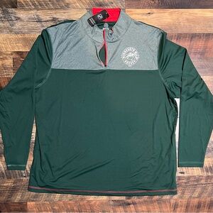 Minnesota Wild NHL 1/4 Zip Pullover Men’s M Green Poly Long Sleeves 2XL